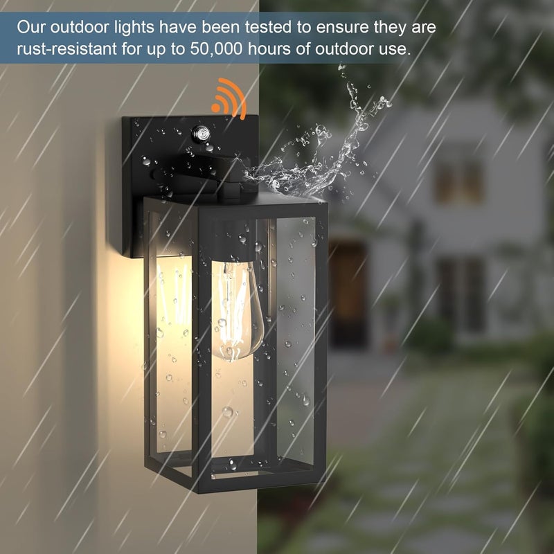 Kalium Dusk to Dawn Porch Outdoor Light, Wall Light Fixtures Waterproof Exterior Wall Sconce Light Fixture with E26 Base for Patio Entryway Hallway (Bulb not Included) - Image 4